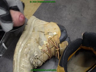2 cumshots on dirty timberland work shoes
