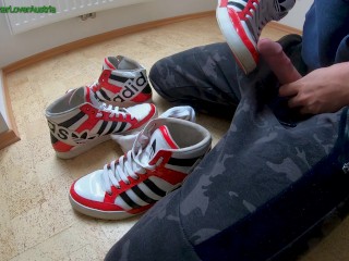 Play with red white Adidas Hardcourt big logo